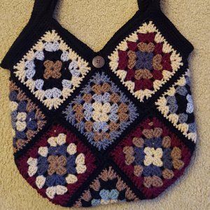 Handmade granny square hobo bag